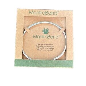 New MantraBand Bracelet  Live Love Laugh Silver Stainless Steel Adjustable